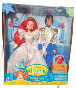 NIB Disney The Little Mermaid Wedding Party Set - Ariel & Prince Eric Dolls I