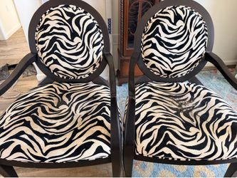 Zebra chairs x2