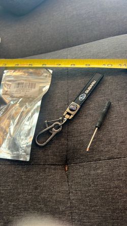 Subaru Leather Keychain with Metal Clip