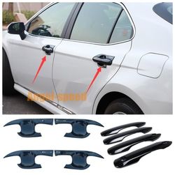 2018-2020 TOYOTA CAMRY CARBON FIBER LOOK DOOR HANDLE BOWL COVER TRIM , 8 PIECES