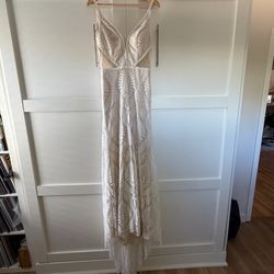Ever Girl Store Women's Beach Wedding Dresses for Bride 2022 Vintage Long Sleeves Lace Bohemian Bridal Gown