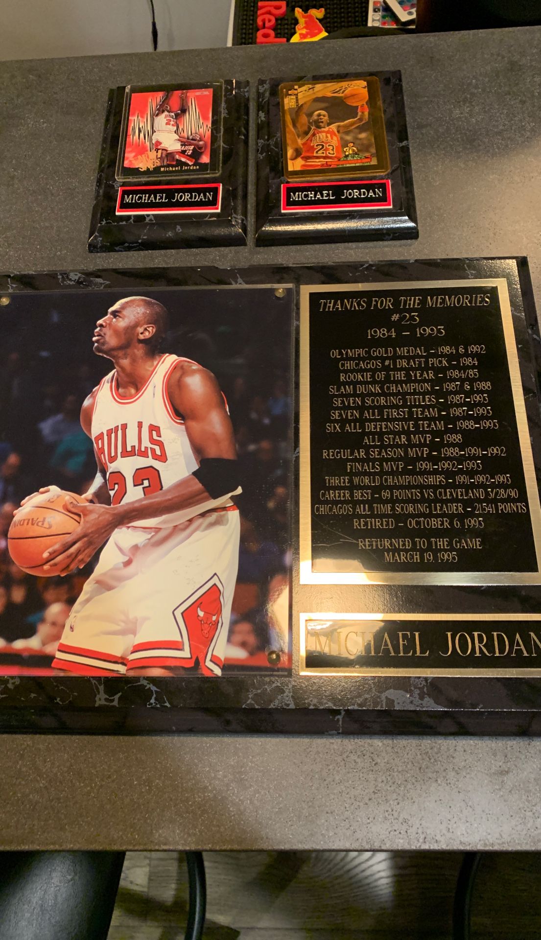 Michael Jordan Plaque, thanks for the memories. Chicago Bulls