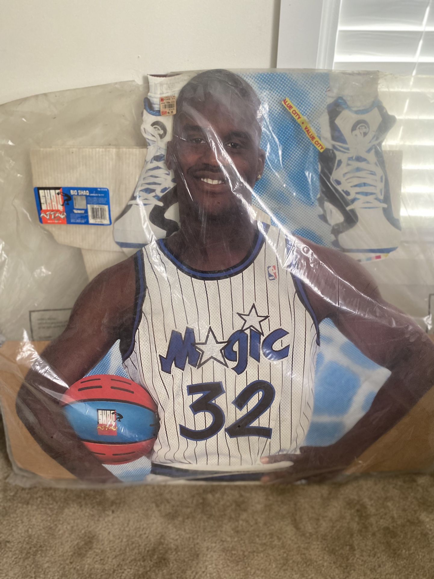 Vintage Kenner Shaq Attaq Big Life Size Cutout Orlando Magic 1993 NBA ( pick up only )