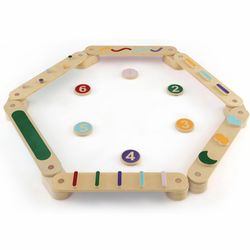 Costzon Montessori Wooden Balance Beam Step Stones, Double-Sided 12-pcs Kids Gymnastics Obstacle Course Balance Board Playset for Coordination, Motor 