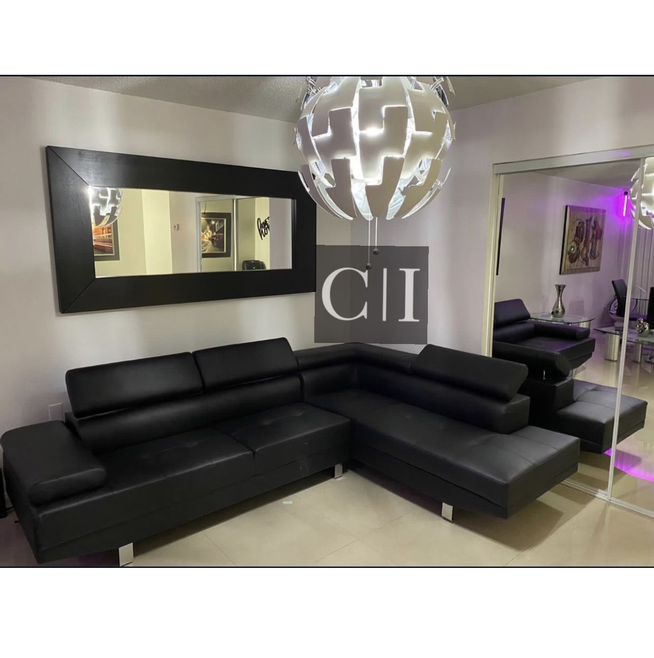 New Black Sectional Sofa Couch