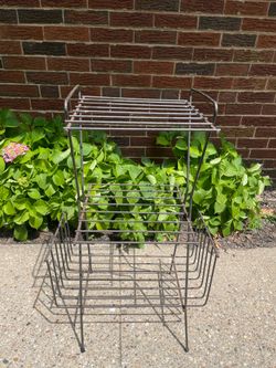 Vintage Mid Century Modern 3 Tier Wire Metal Shelf