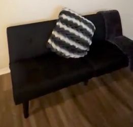 Black Futon and coffee table
