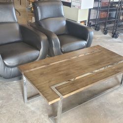 Leather Chairs And Table