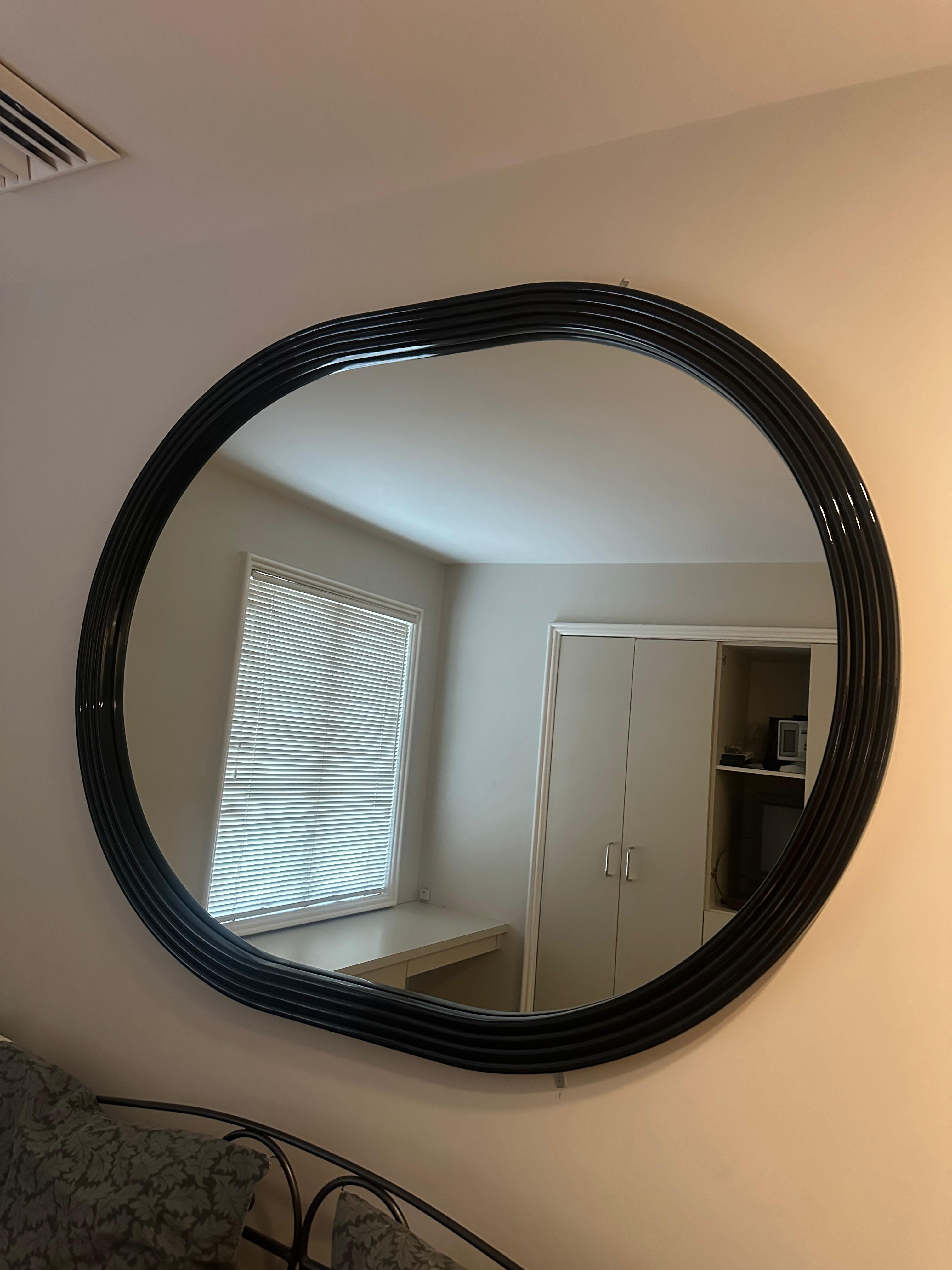 1980s vintage oval mirror