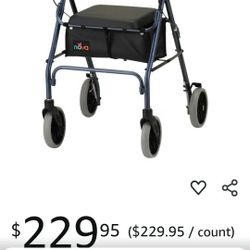 Nova Walker With Under Seat Storage. Red 