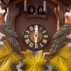 Antique 12 69 West Germany 3 Weights Wood Musical Cuckoo Clock Plays Auf Wiedersehen