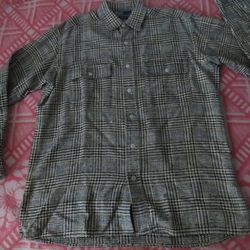 vintage rare polo ralph lauren folson shirt houndstooth 100% silk sz Small