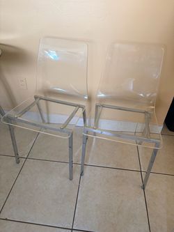2 West Elm Style Clear Acrylic Side Chair Set of Two Acrylic Chrome Steel SALE