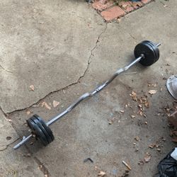 Curl Bar With 6 Plats Of 5s 5lbs  More Available
