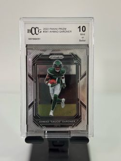 Graded 10 2022 Panini Prizm Ahmad "Sauce" Gardner RC (#341) New York Jets DROY