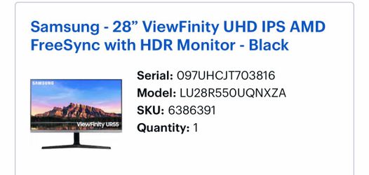 Two Samsung 28" ViewFinity UHD (4k) IPS Monitor