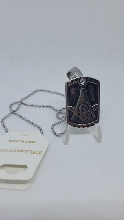Freemason mason chain dogtag charm pendant