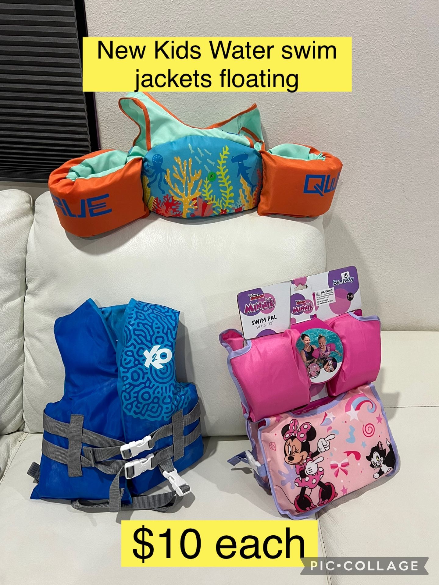 New life jackets, vest, swimming PADDLE PAL KIDS, floating, ($10 Each) / Salvavidas nuevos, flotadores