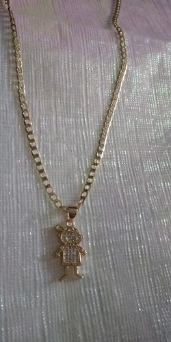 Gold plated chain with zirconia stone
