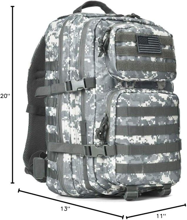 REEBOW GEAR Military Tactical Backpack Large Army 3 Day Assault Pack Molle Bag Backpacks (ACU Camo)