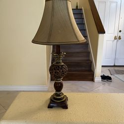 4 in x 4 in x 23 in Brown table lamp