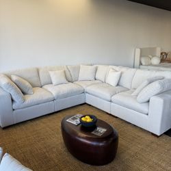 White Cream Cloud Modular Sectional Modern Cozy Sofa – 5-Seat 117” x 117” – NEW + Free Delivery