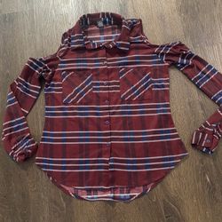 Womans Burgundy Navy Blue Shirt Size Small By Rue 21 #9