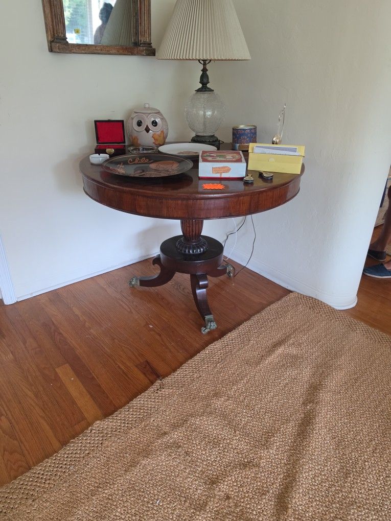 Round Vintage Wood Table