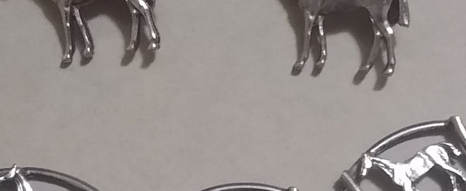 Vintage George Harris Fine Pewter Horse Pins And Bracelet