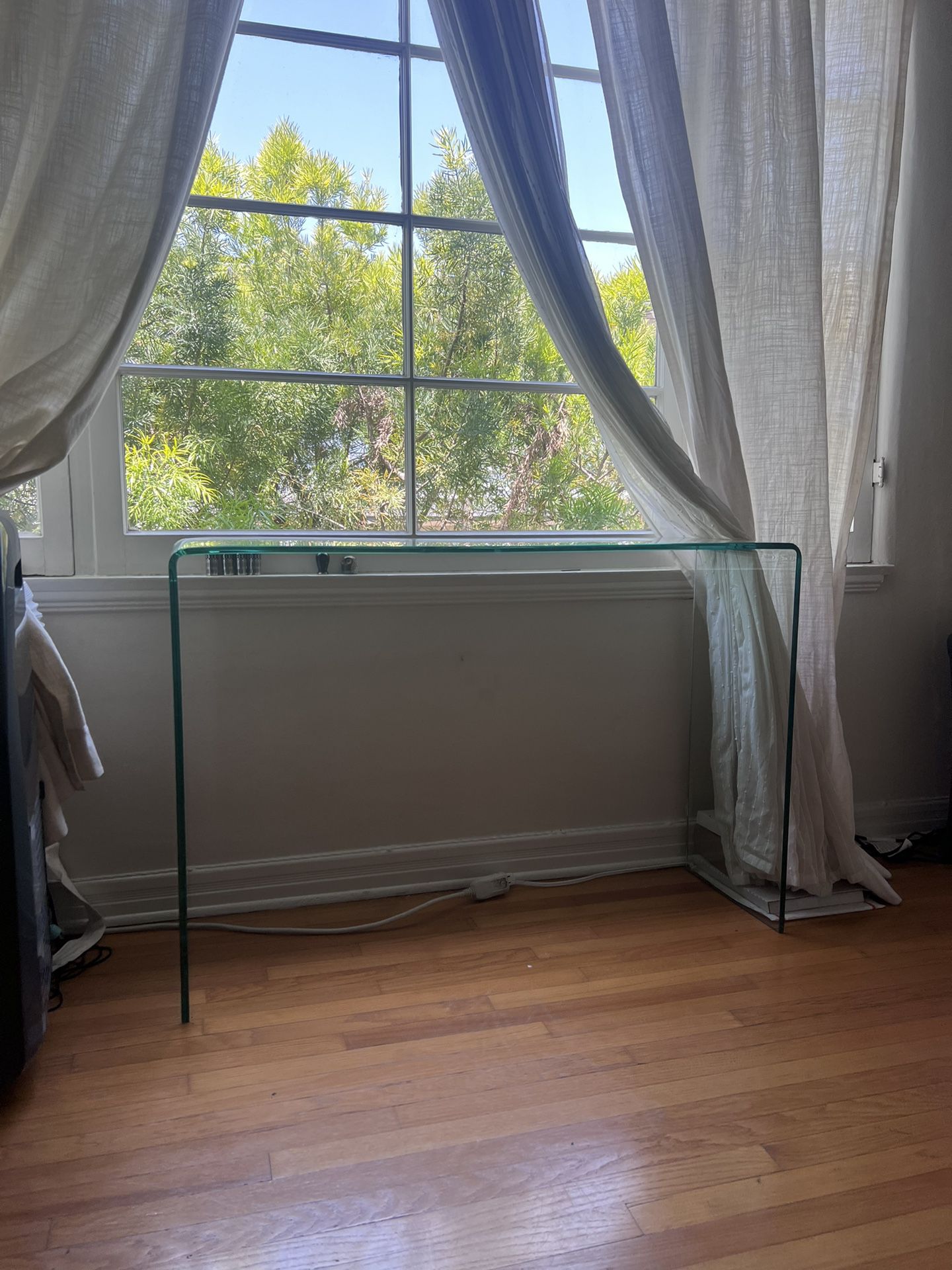Glass Waterfall Console table
