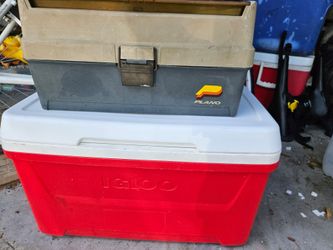 PLANO LARGE TACKLE BOX, LARGE IGLOO 48 ICE CHEST