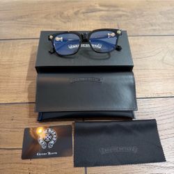 Black and Gold Chrome Heart Glasses