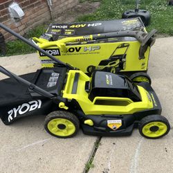 RYOBI Electric Battery Self-Propelled Lawn Mower AND RYOBI Weed Wacker