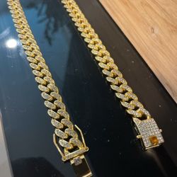 NEW 13MM CUBAN NECKLACE CHAIN 20" - GOLD