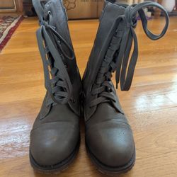 Grey Combat Boots 