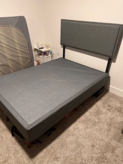 Purple Upholstered Bed Frame, Full