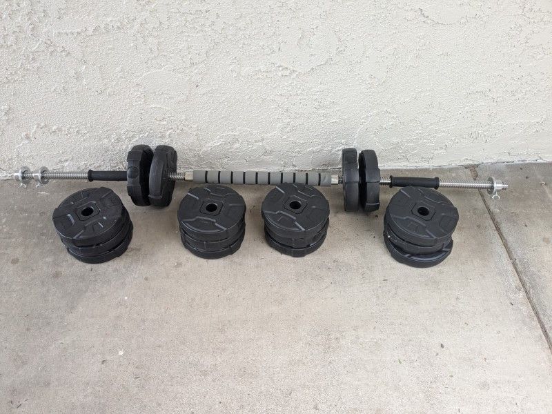 Runwe Adjustable Dumbbells Barbell Set 2.4kg Each