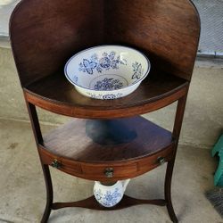 Antique Corner Wash Stand 
