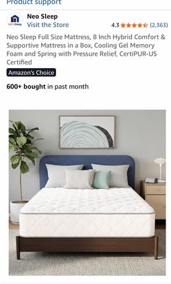 Full Size Mattress, 8 Inch Hybrid Comfort