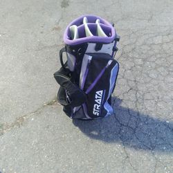 Starta lightweight golf bag  with support arms shoulder strap Black / Gray / Purple 