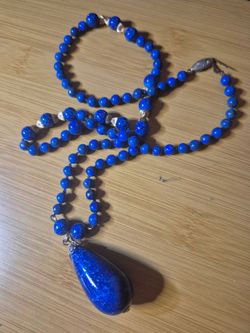 Lapis Lazuli Beaded Statement Necklace