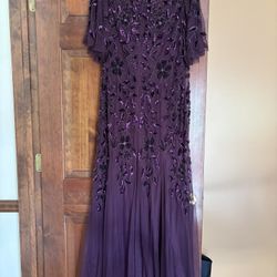 Adrianna Papel Long Beaded Gown