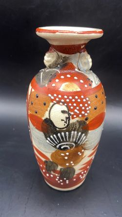 Antique Japanese Style Satsuma - Japan, Meiji period (1(contact info removed)) - Pottery VASE 6”
