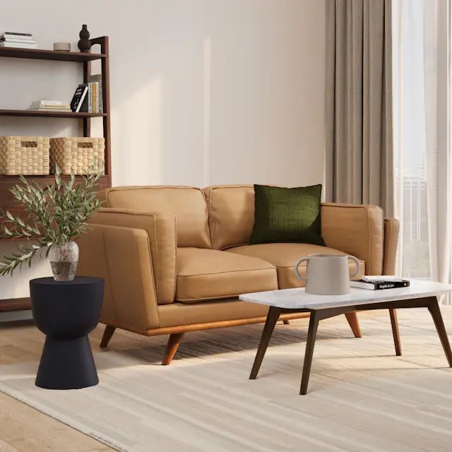 Article Timber Charme Tan Loveseat - New !