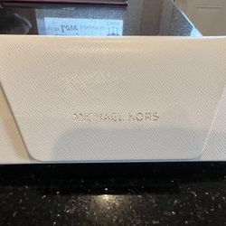 White Leather Styled Michael Kors Sunglasses Case( only)