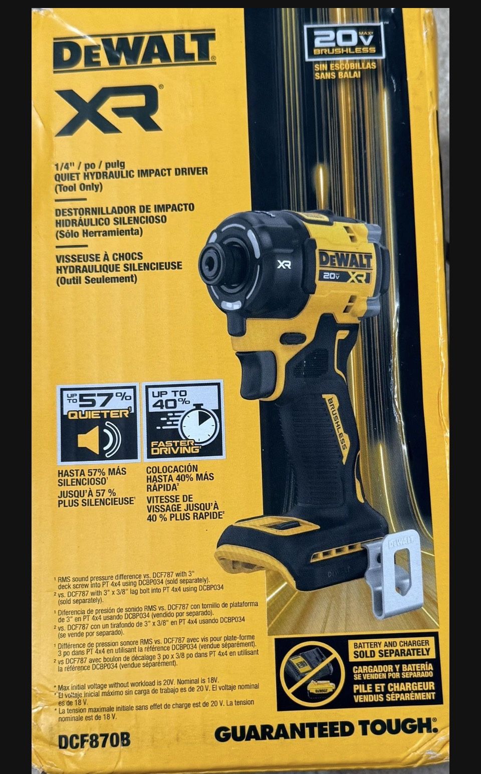 SPECIAL SALE ♨️OUR MOST POWERFUL Dewalt 20V MAX XR Brushless Cordless 1/4 in. Quiet Hydraulic Impact Driver (Tool-Only)