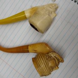 Two Turkish Meerschaum Pipes