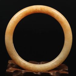 59mm Grade A 100% Natural Yellow Orange Jade Bangle Bracelet Guizhou Jade