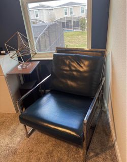 Blue Chrome Accent Chair