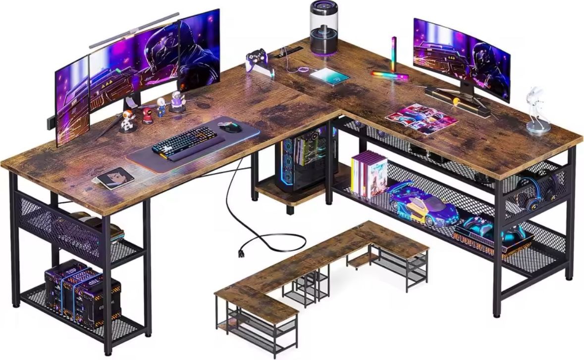 Brown 66 Inch Desk